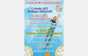 Calendrier concours intersociétaires 2017