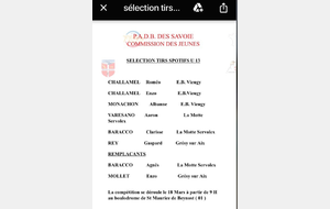 Selection tirs sportifs U13