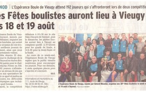 Article Dauphiné Libéré Fêtes Boulistes 2018