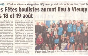 Article Dauphiné Libéré Fêtes Boulistes 2018