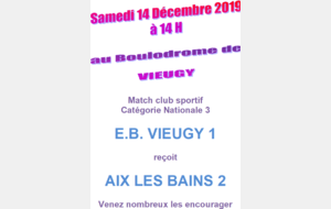 Résultat EB Vieugy 1 - Aix les Bains 2