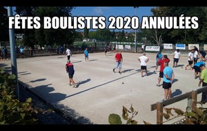 Fêtes Boulistes 2020 annulées