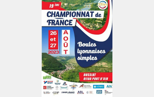 Résultat Championnat de FRANCE simple - 26 et 27 Aout 2023