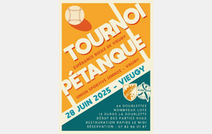 TOURNOIS DE PETANQUE (USSV / EBV) le 28 JUIN 2025 !!!!
