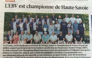 Article Dauphiné Libéré du 30 juin 2025