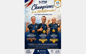 Félicitation à l’équipe de France pour l’ensemble de ces résultats lors des jeux méditerranéens à Tarante !