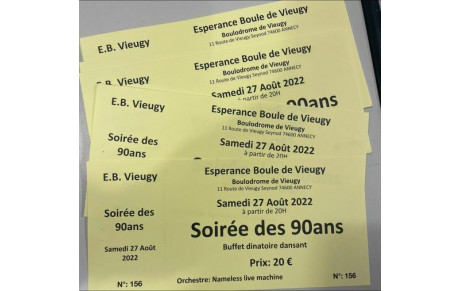Vente des cartes soirée 90ans