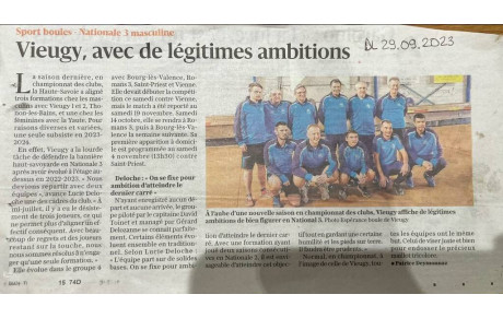 Article du DAUPHINE 29 septembre 2023