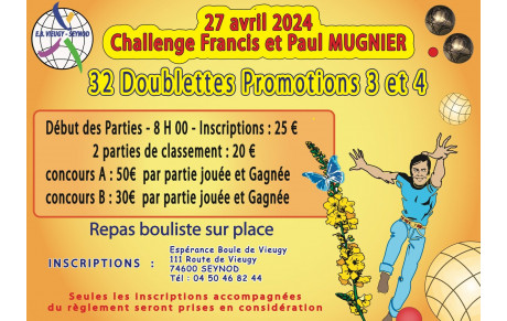 Challenge Francis et Paul MUGNIER le 27 avril 2024