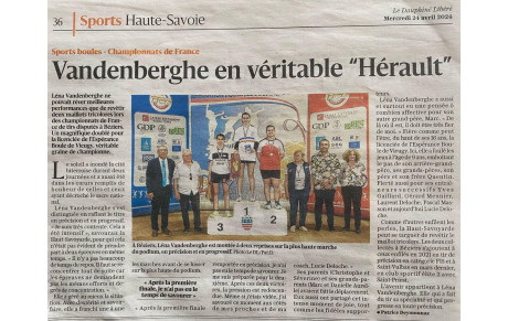 ARTICLE Dauphiner libéré Week-end 24 Avril 2024