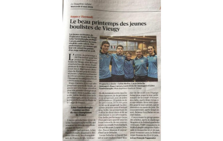 ARTICLE Dauphiner libéré Week-end 15 Mai 2024