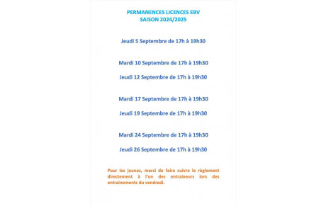 INFO LICENCE SAISON 2024/2025