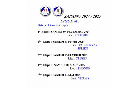 INFORMATION POUR LES LIGUE M3 ET M4 24/25