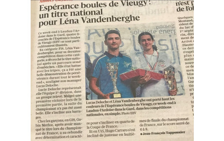 Article Dauphiné Libéré du 10/09/2025