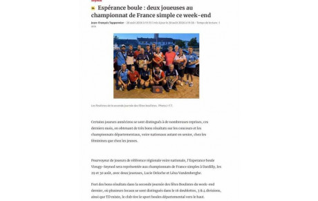 Article Le Dauphiné Libéré du 28.08.26